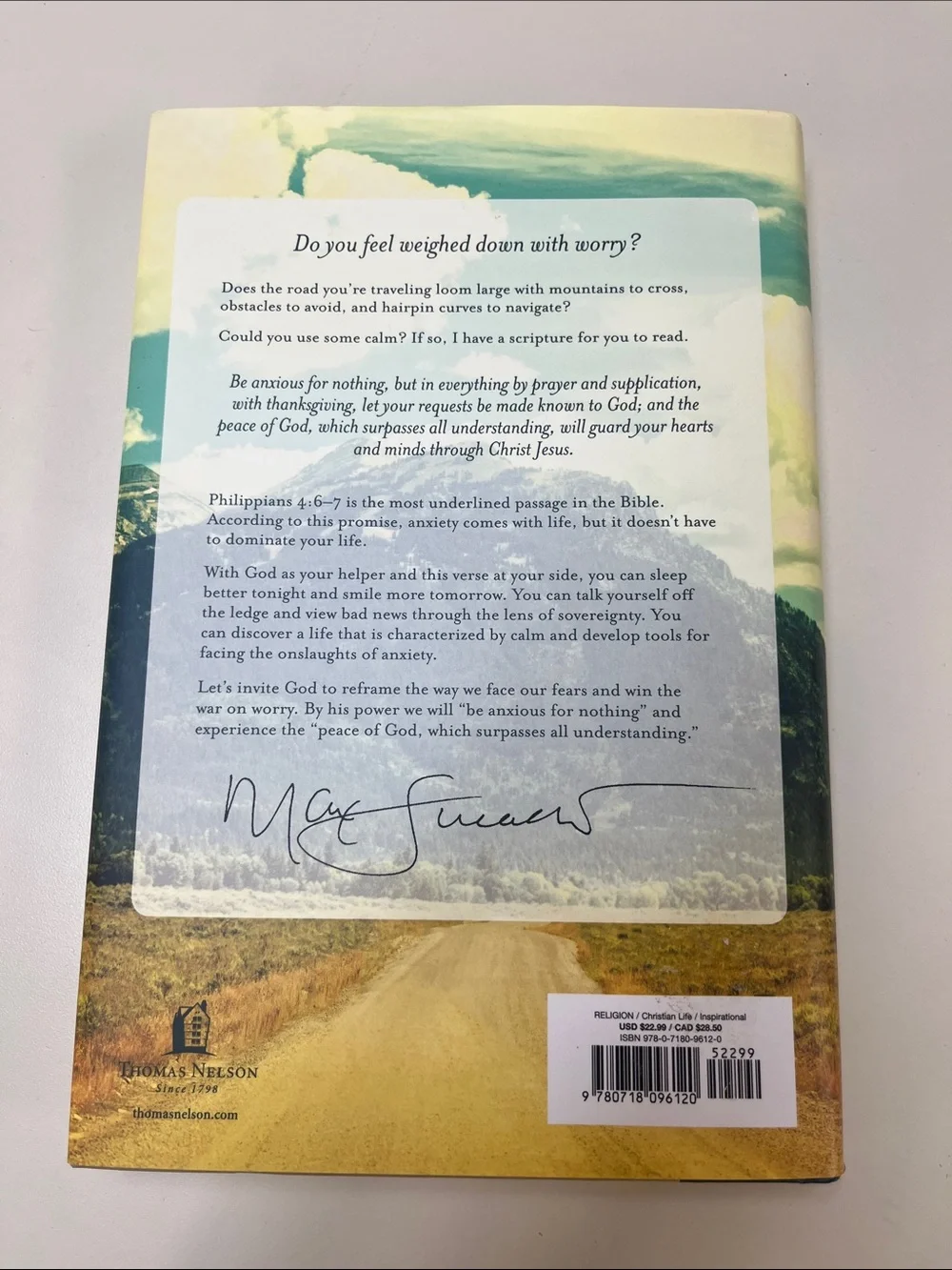 Anxious for Nothing by Max Lucado Hard Cover